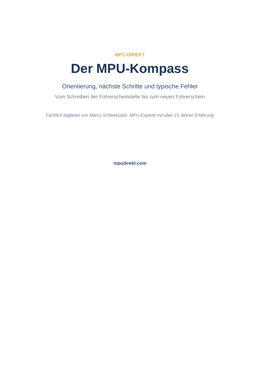 Titelblatt des MPU-Kompass